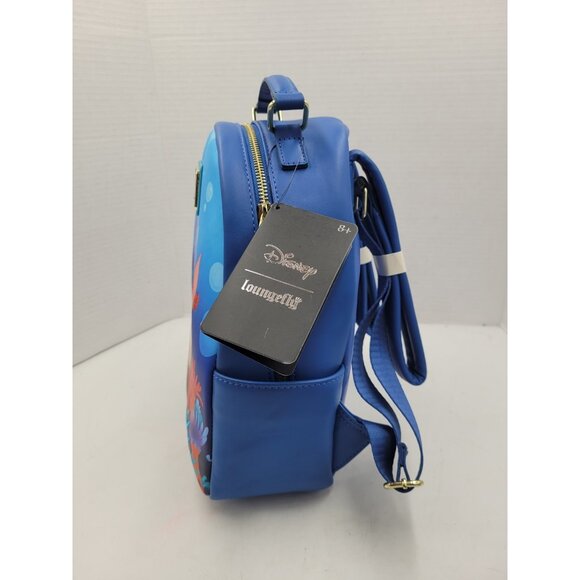 Loungefly Disney Pinocchio Mini Backpack Bag Underwater With Wallet NEW main image 11